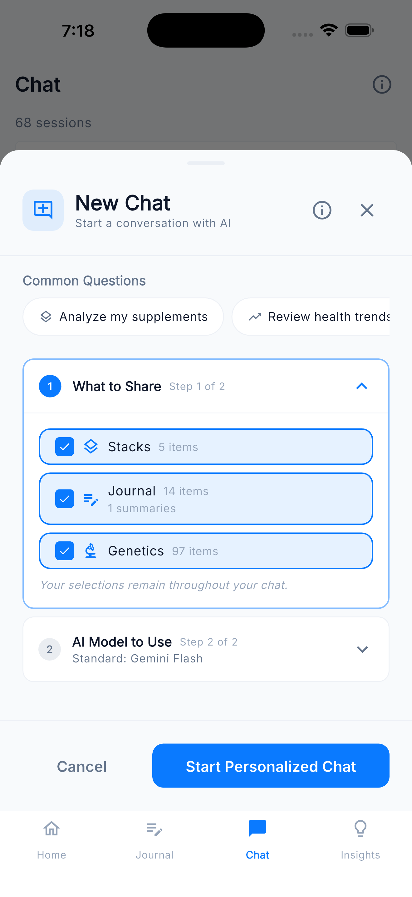 AI data sharing controls letting you choose what the AI can access
